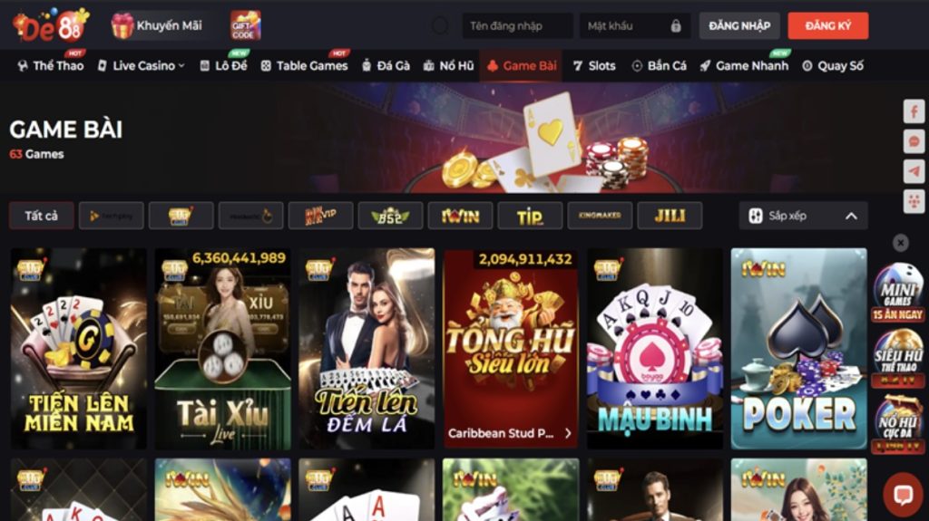 Game bài DE88 có gì hot?