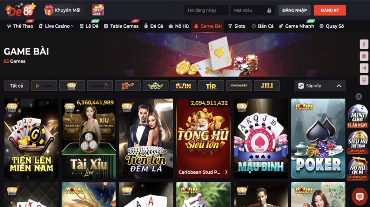 Game bài DE88 có gì hot?